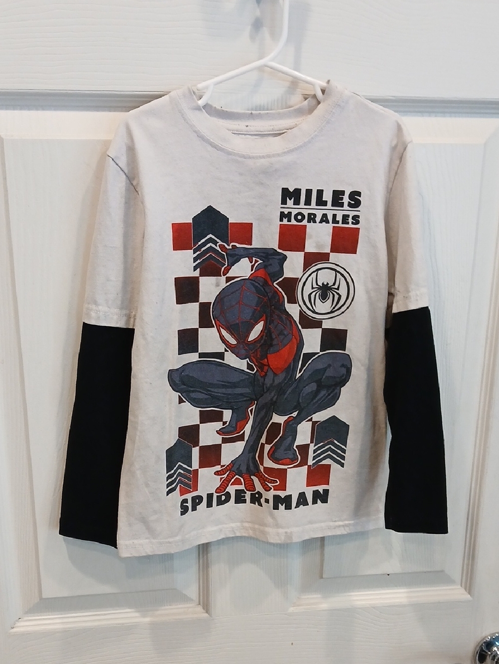 5/25 Marvel Miles Morales Layered-Look Long Sleeve Tee - White & Black